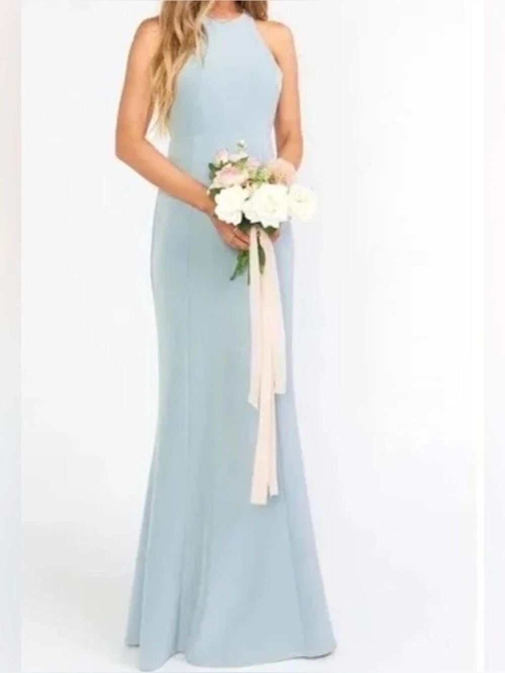 NWT Show Me Your Mumu Bridesmaid Dress | Silver Sage | Chicago High Neck Gown